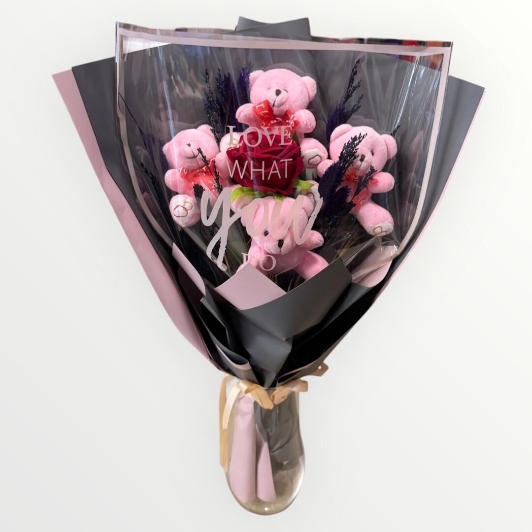 Pembe Pelüş Ayıcık Buketi