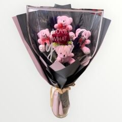 Pembe Pelüş Ayıcık Buketi