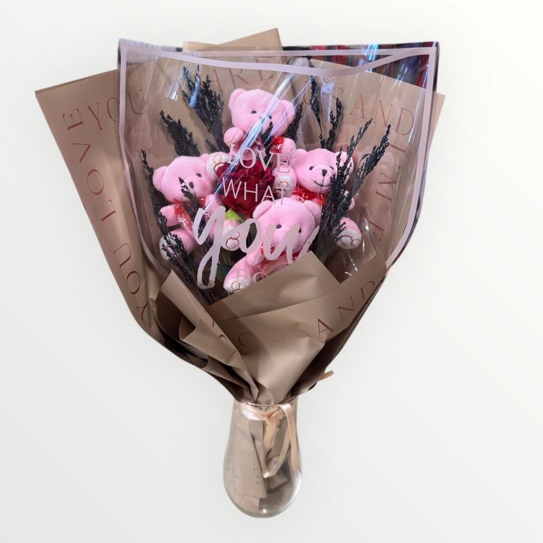 Pembe Pelüş Ayıcık Buketi 2