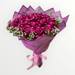 20'lü Fuşya Gül Buketi (Yapay)