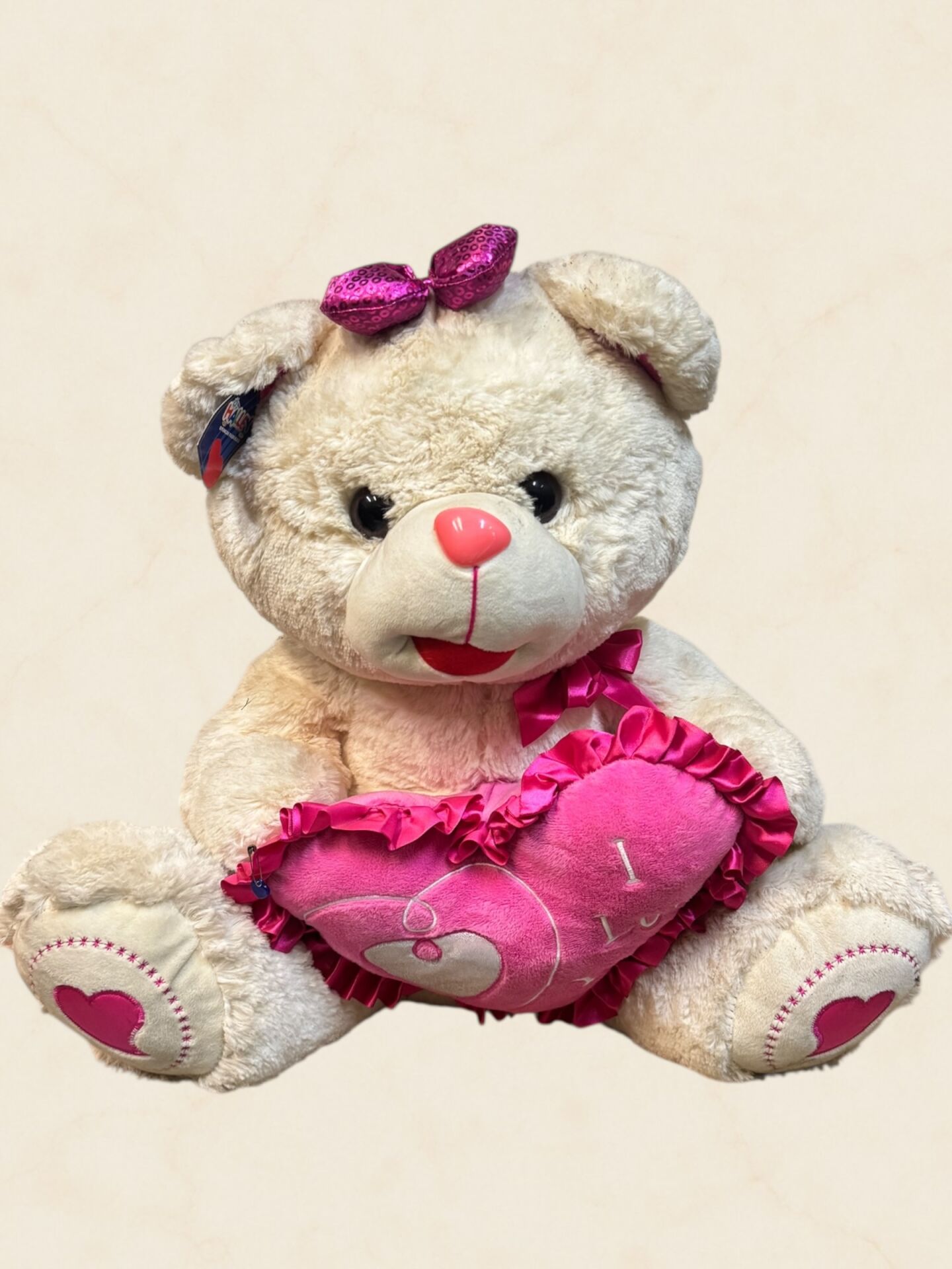 Pembe Beyaz Pelüş Ayıcık 70 cm
