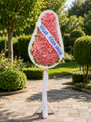 Pembe Gerbera Ayaklı Çelenk
